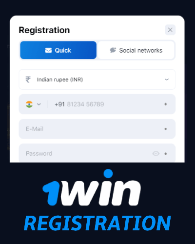 Formulário de registro para novos usuários no site 1win