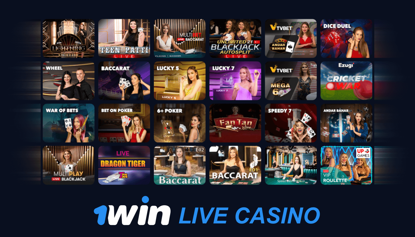 1Win live casino is a special section where players can play with live dealers